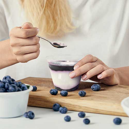 Fromage blanc à la myrtille